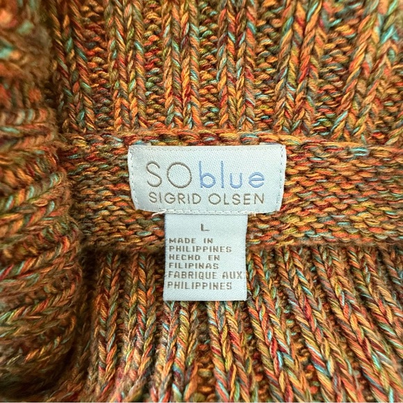 SoBlue Sigrid Olsen Wool Blend Turtleneck Sweater Size Large EUC - Picture 3 of 4